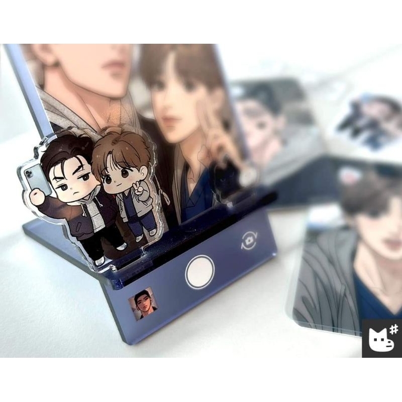 Standee tượng đứng và card bo góc của truyện manhwa Jinx hàng chính hãng Lezhin