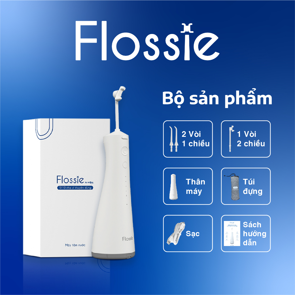 Máy tăm nước 360˚ Flossie 2 chiều - Chính hãng