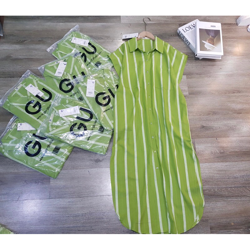 Váy gu sọc dáng suông form rộng