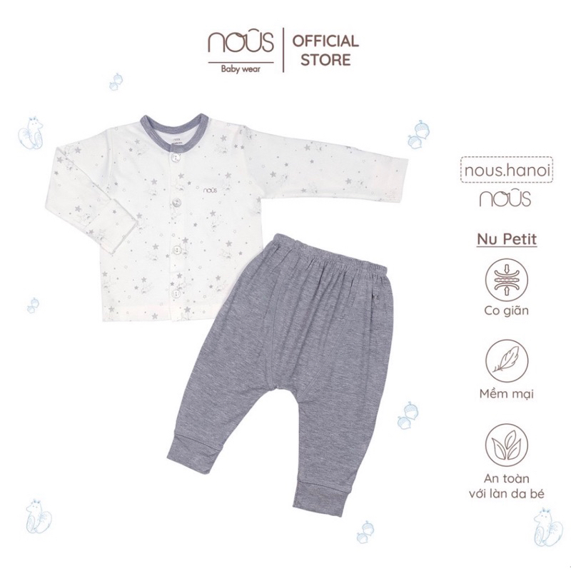Set cài khuy thẳng dài Newborn Nous