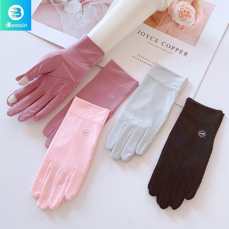 Găng Tay Chống Nắng Chất Lụa Thời Trang Mùa Hè Cho Nữ Hấp Thụ Độ Ẩm, Làm Khô Nhanh, Thân Thiện Với Da, Đàn Hồi Và Thoải