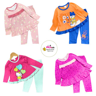 Bộ dài tay babydoll thun borip size đại cho bé gái 24 đến 40kg - Bộ dài tay bé gái - FREESHIP