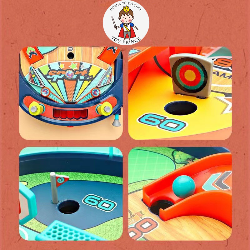 Bộ Đồ Chơi Máy Bắn Bi Lăn PINBALL Sân Thể Thao Đa Năng Bóng Đá/ Bóng Rổ/ Golf Kèm Hiệu Ứng Tính Điểm Đồ Chơi Giáo Dục