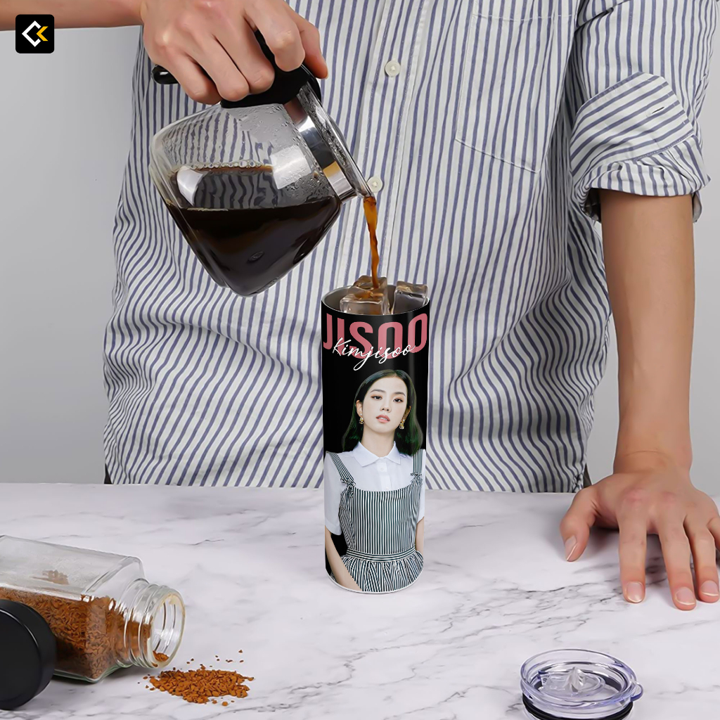 Bình Giữ Nhiệt BLACKPINK JISOO - Ly Giữ Nhiệt BLACKPINK JISOO-Bình Nước BLACKPINK JISOO-2 lớp thép không gỉ SUS304-600ml