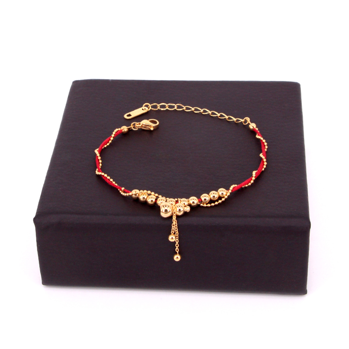 Lắc tay titan cao cấp chỉ đỏ may mắn hồ lô đẹp QCLTTT05