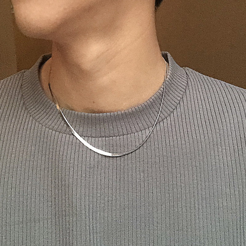 Dây chuyền nam sợi mì dẹp mãnh 4mm đẹp bảo hành không đen QCDCNAMi