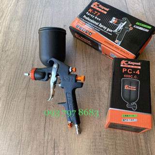 Súng phun sơn Kapusi K77 bình trên 400cc, súng phun sơn mini