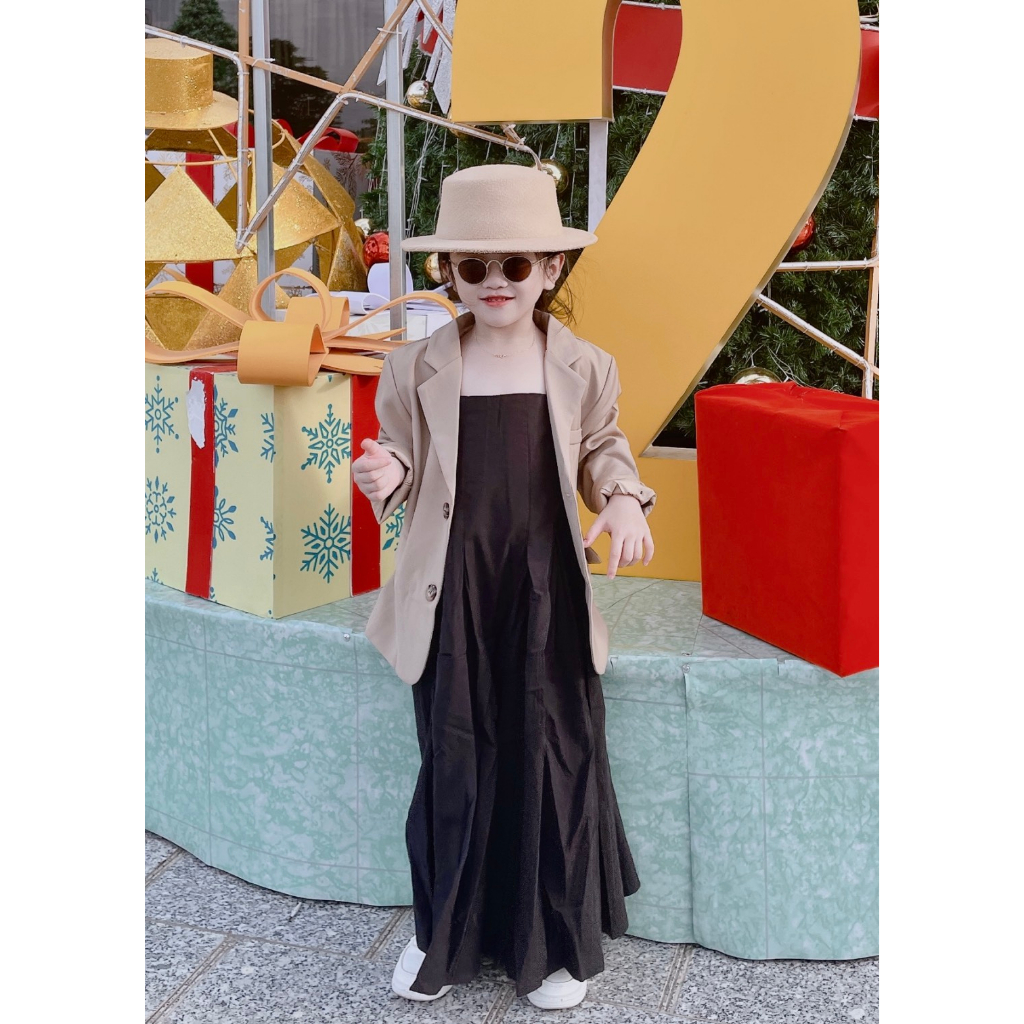 Mũ dạ tròn trơn rộng vành phong cách Vintage cho bé trai bé gái 3-10 tuổi