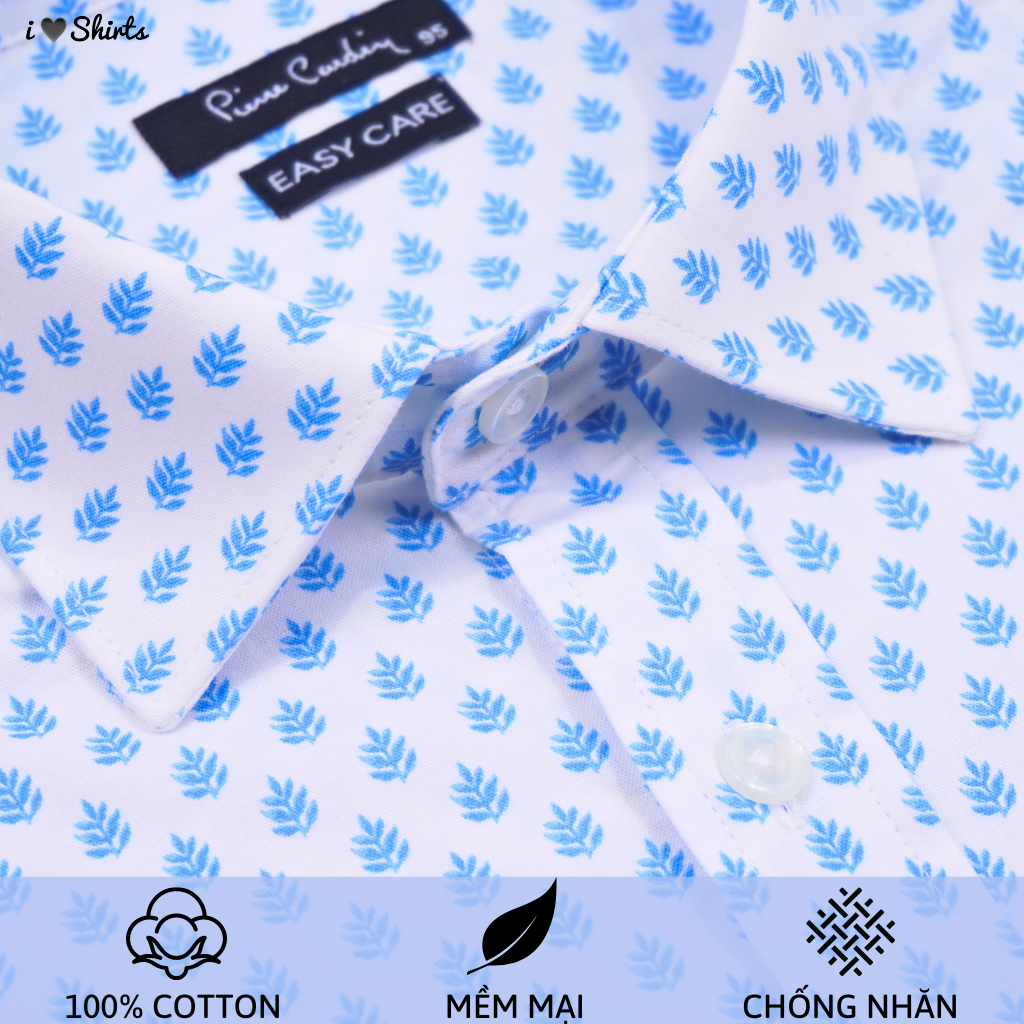 Áo sơ mi nam dài tay Pierre Cardin xuất Hàn 100% cotton dáng Regular họa tiết lịch sự | iShirts.vn