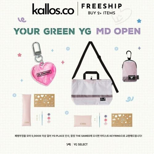 Bộ BLACKPINK Yourgreen Recycled Pouch, Tote Bag, DIY Card Wallet, Pen Pouch Kpop Merch - Kallos Vietnam