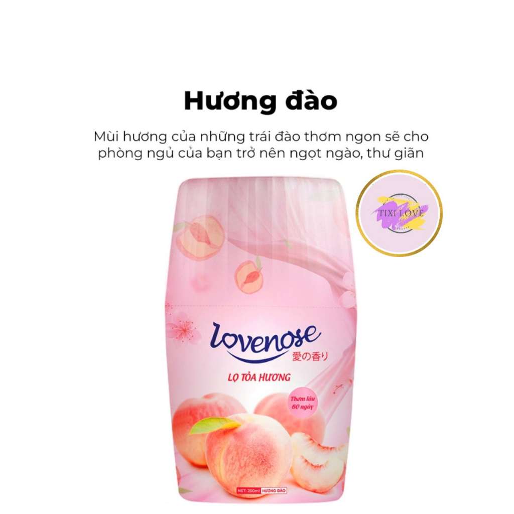 Lọ tỏa hương Lovenose dung tích 250ml, lọ nước thơm để phòng khử mùi hương nho đào dứa thơm lâu 60 ngày