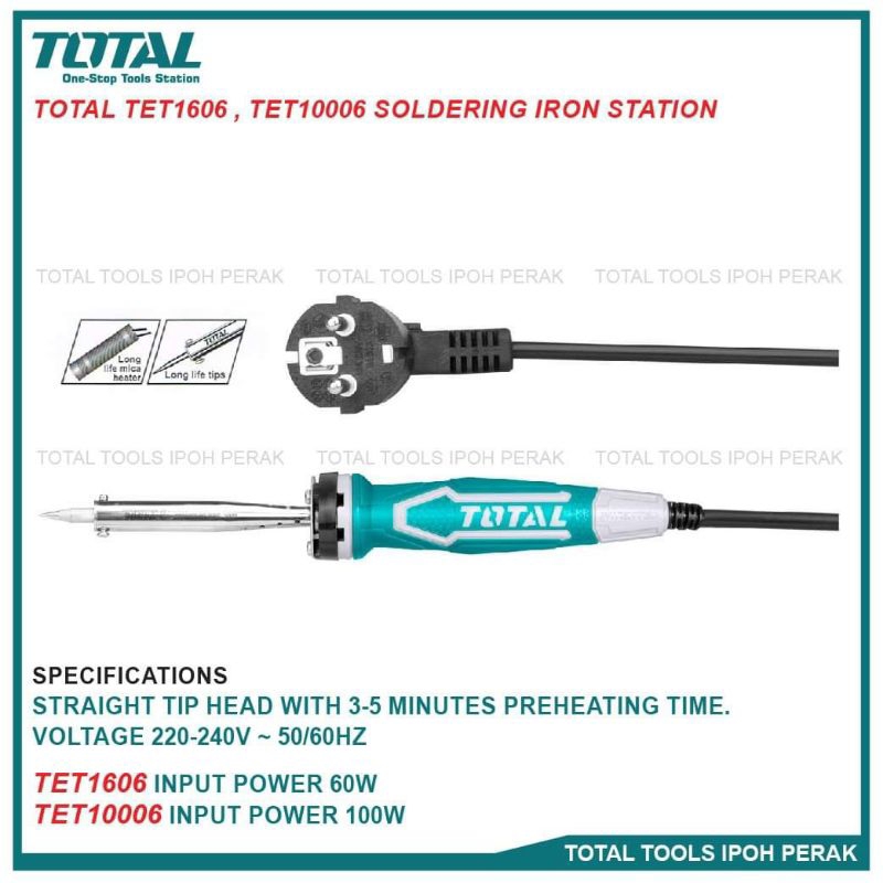 Mỏ hàn chì 100W mũi thẳng TOTAL TET10006