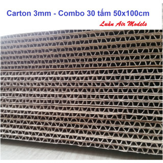   Khổ 50x100cm  Combo 30 tấm giấy carton các-tông 3 lớp dày 3mm làm mô hình đồ chơi mầm non STEAM đóng thùng trang trí 