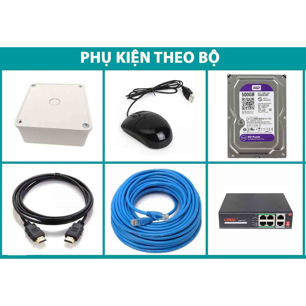 Bộ Camera Quan Sát IP POE Hikvision 4 Kênh Full HD 1080P Có Màu Ban Đêm Tích Hợp Mic Thu Âm