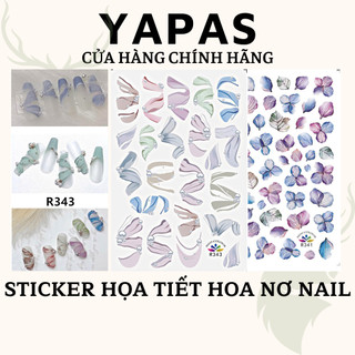 Sticker nơ hoa lá trái tim nail, decal sticker dán móng tay hoa cỏ bốn lá 3D 5D trang trí nail