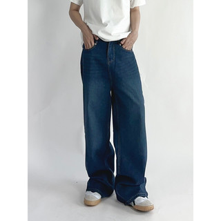 Quần baggy jean xanh trơn ms 1021
