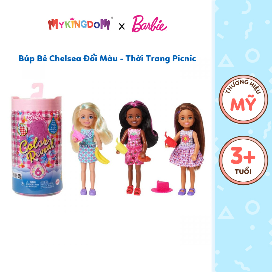 Đồ Chơi BARBIE Búp Bê Chelsea Đổi Màu- Phiên Bản Thời Trang Picnic HKT81