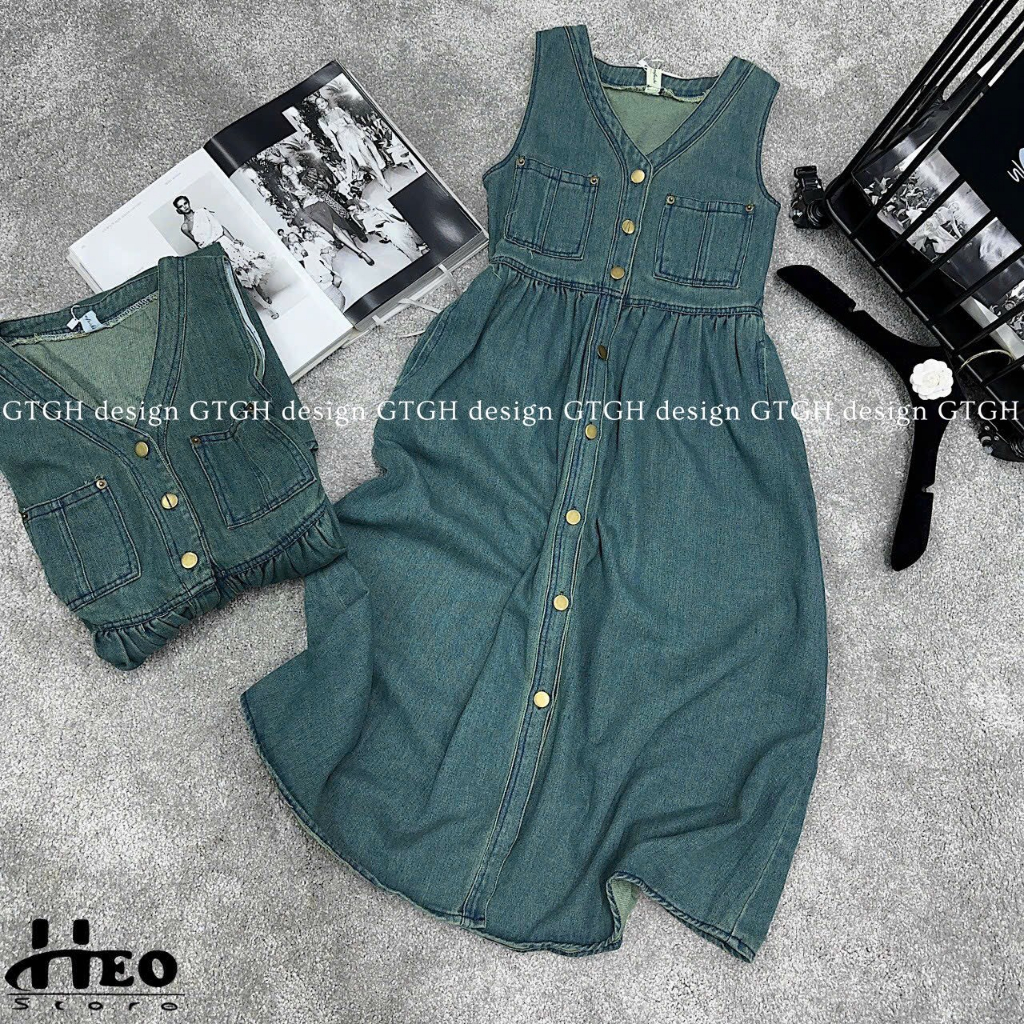 Váy Snach Jean Bo Eo Dáng Dài