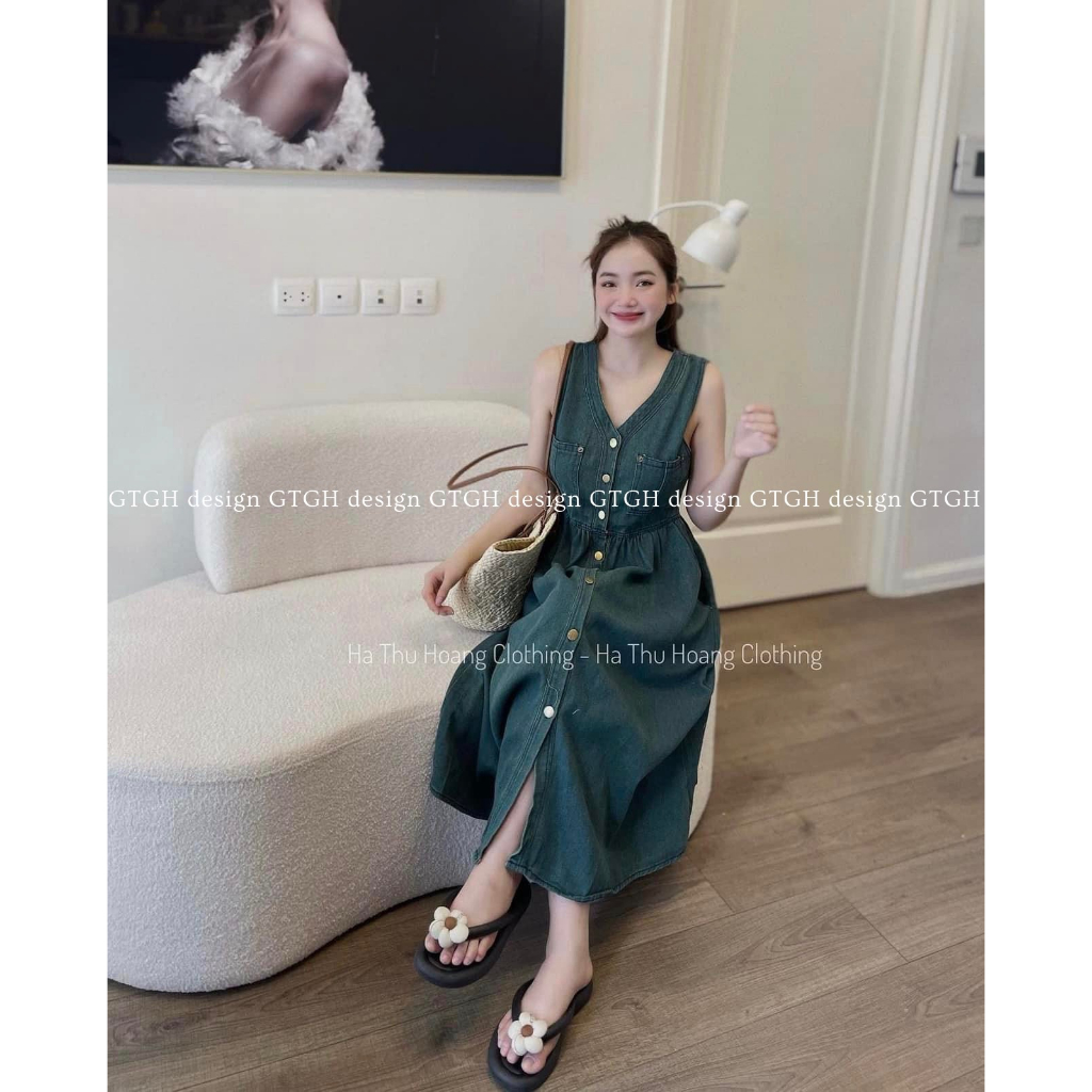 Váy Snach Jean Bo Eo Dáng Dài