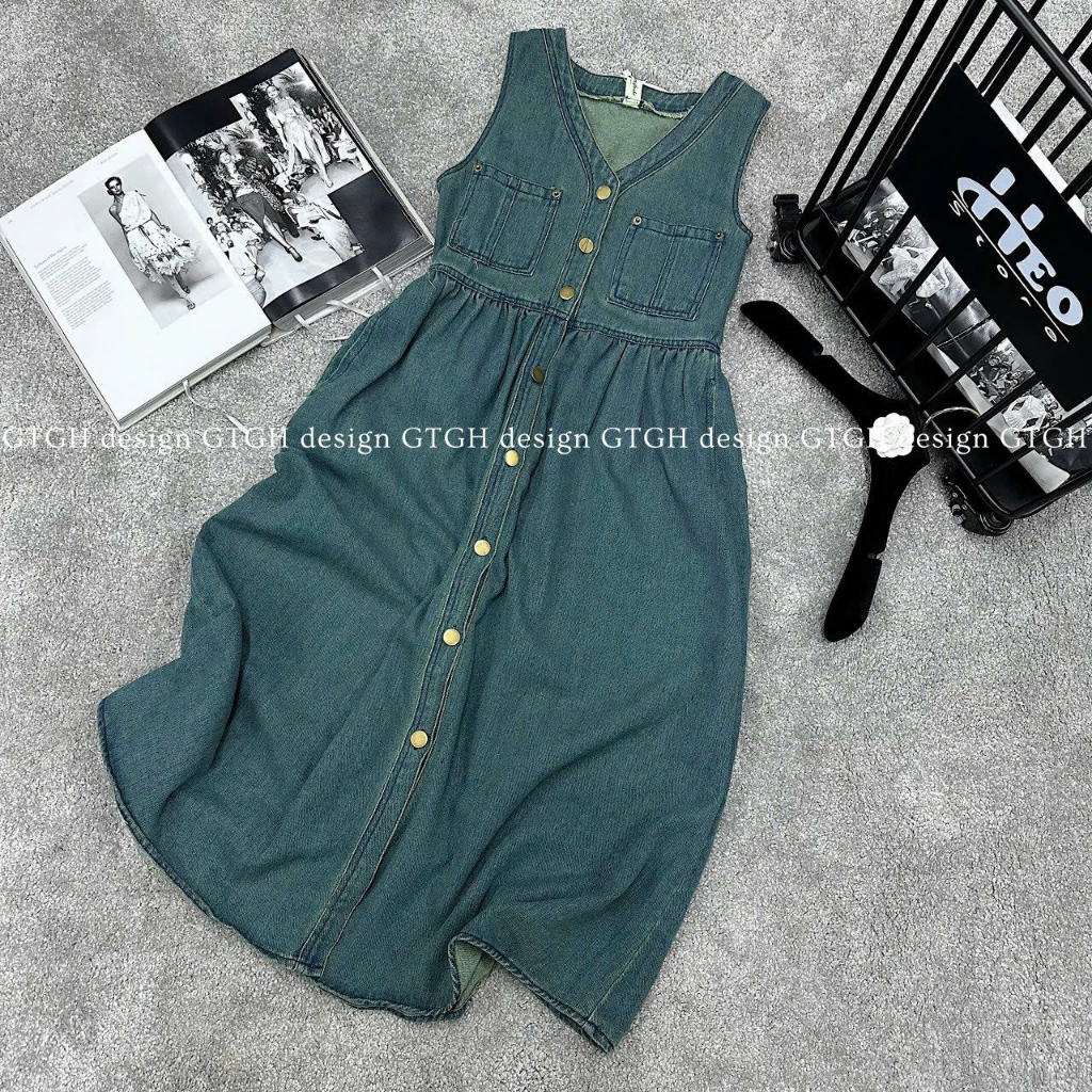 Váy Snach Jean Bo Eo Dáng Dài