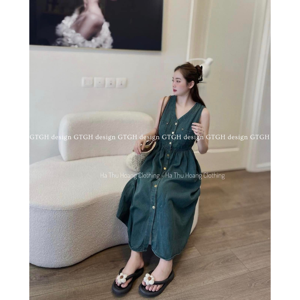 Váy Snach Jean Bo Eo Dáng Dài