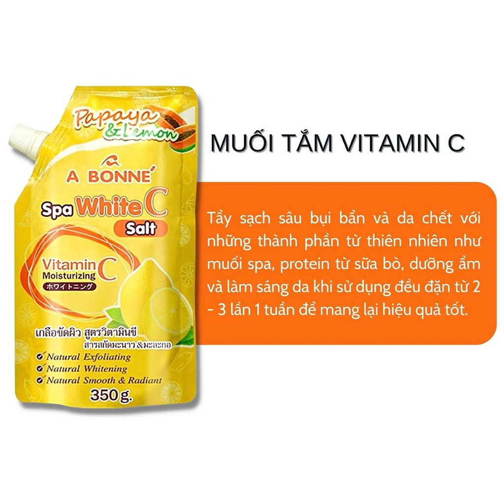 Muối Tắm ABONNE Tẩy Tế Bào Chết thái lan - A Bonné Triple White Spa Milk sữa bò giảm mụn lưng Thái Lan SP000323  350g