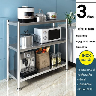 Kệ inox nhà bếp cao cấp, kệ inox đa năng 3 tầng 4 tầng 5 tầng beauthome, kệ inox siêu cứng nhập khẩu chính hãng