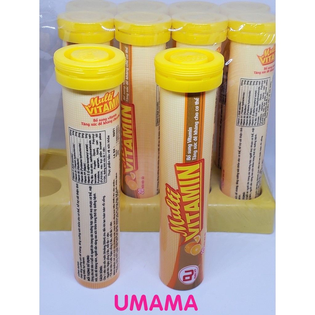 C Sủi Multivitamin Đại uy tuýp 20 viên tăng đề kháng - UMAMA