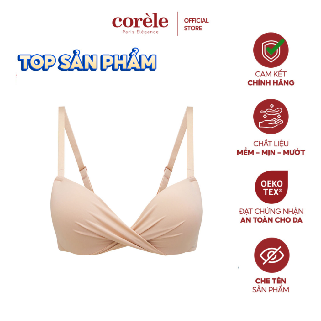 Áo ngực Corèle thiết kế xoắn ngực độc quyền, mút nâng vừa có gọng chuẩn an toàn quốc tế OEKO-TEX từ Corèle Pháp - 2116A