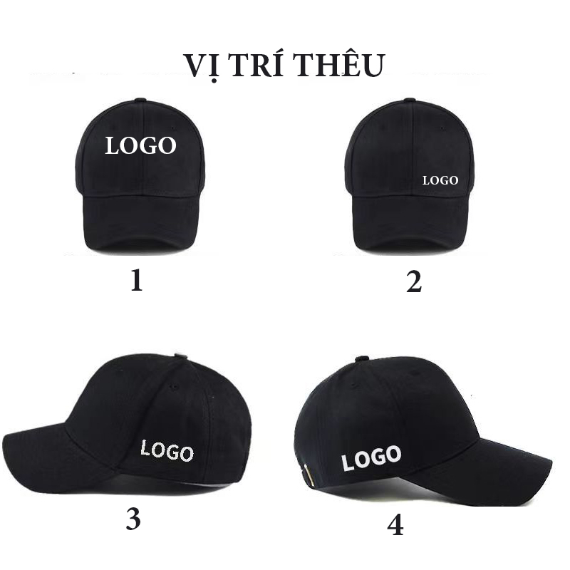 Mũ lưỡi trai, nón kết THÊU TÊN,LOGO Theo Yêu Cầu ,thêu nhiều vị trí, form nón unisex chất vải kaki cotton Cao Cấp