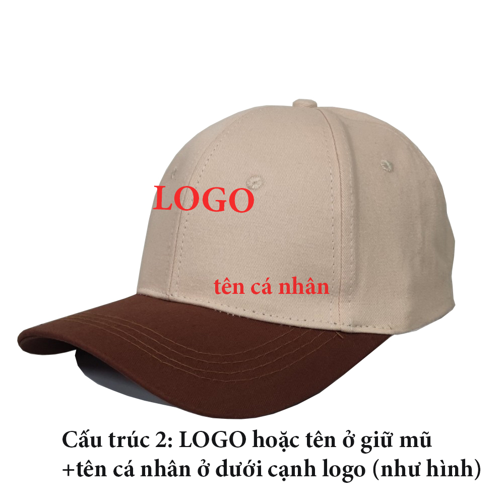 Mũ lưỡi trai, nón kết THÊU TÊN,LOGO Theo Yêu Cầu ,thêu nhiều vị trí, form nón unisex chất vải kaki cotton Cao Cấp