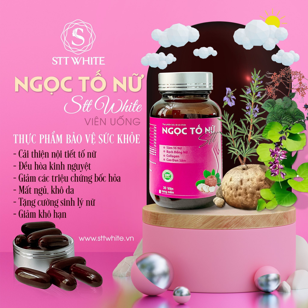 Mờ Thâm sạm nám, Giảm đau bụng kinh, tắt kinh, kinh ra ít, vón cục, đào thải hắc sắc tố