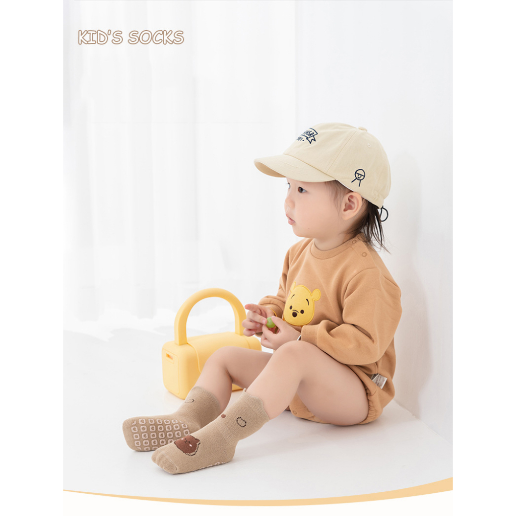 V17:D4 Tất Vớ Cotton Chống Trượt Họa Tiết Hoạt Hình Đáng Yêu Cho Bé