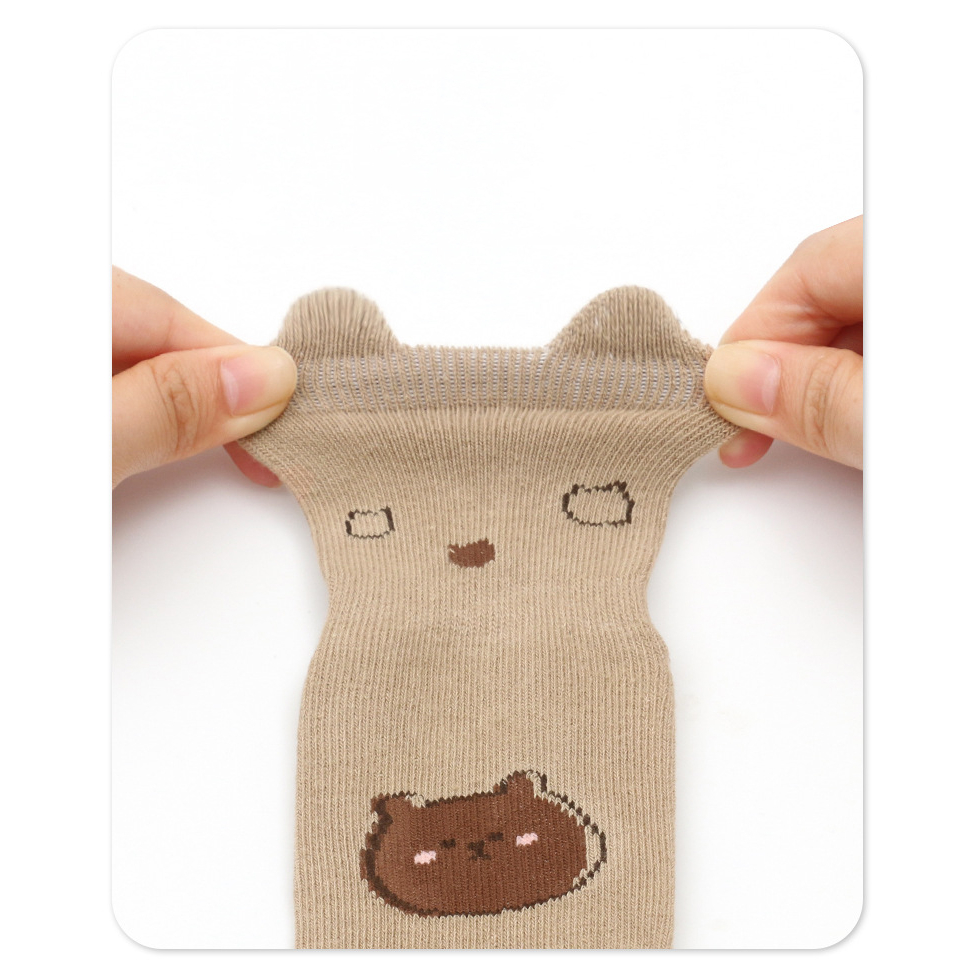 V17:D4 Tất Vớ Cotton Chống Trượt Họa Tiết Hoạt Hình Đáng Yêu Cho Bé