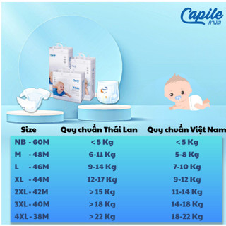 Tã/Bỉm Capile Loại Dán Siêu Thấm Hút Size NB