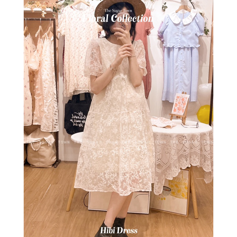 Hibi Dress đầm ren công chúa babydoll thêu hoa SugarTown