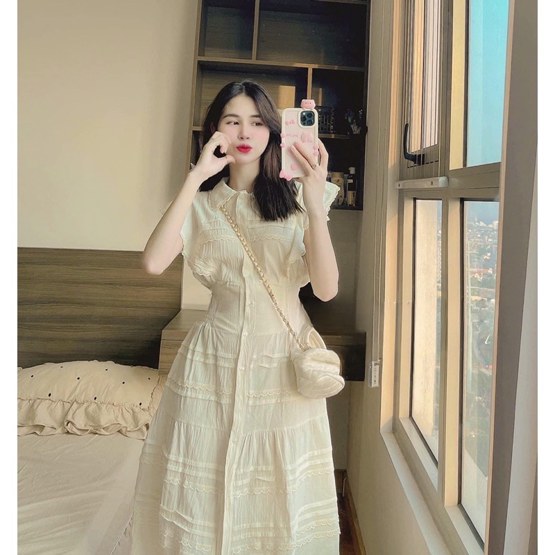 Váy thô cổ sen thiết kế sang chảnh
