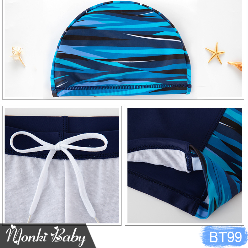 LẺ SIZE 52-60KG - Quần bơi bé trai size lớn từ 25-60kg kèm mũ, chất thun bơi lạnh dày đẹp, lớp lót thoáng khí | BT99