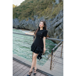 LANI - Chân váy vạt chéo dài (2 lớp)