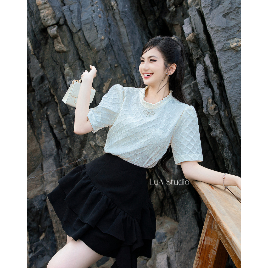 LANI - Chân váy vạt chéo dài (2 lớp)