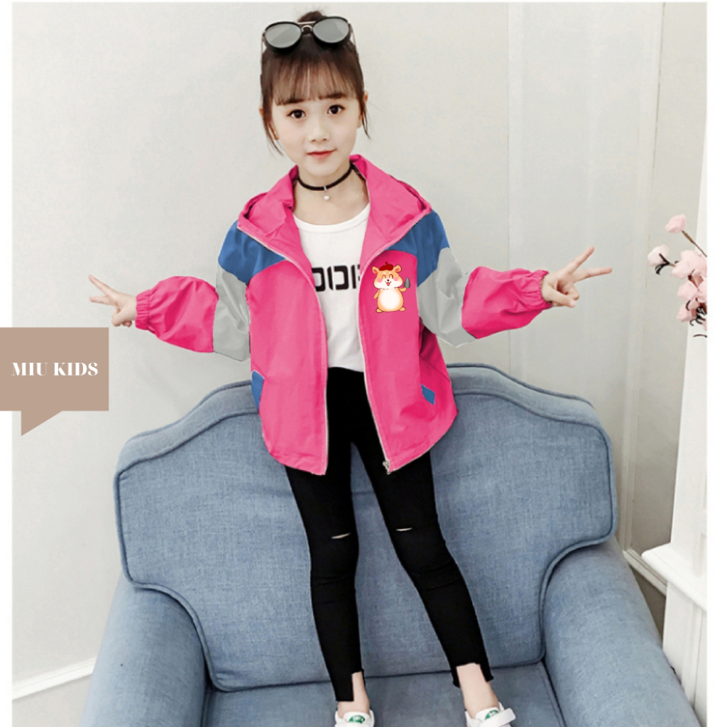 Áo Khoác bé trai và bé gái dù 2 lớp từ 14kg đến 40kg in hình dễ thương Z34