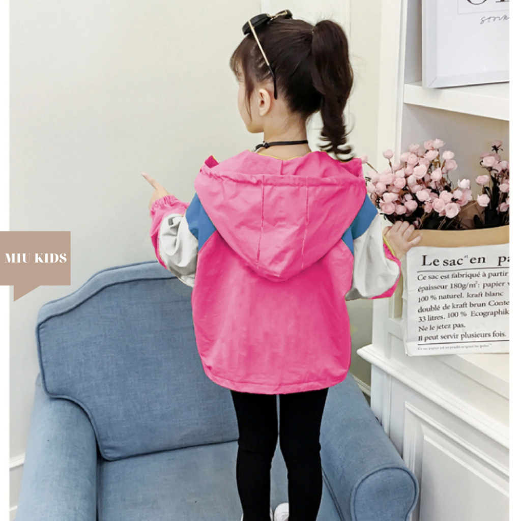 Áo Khoác bé trai và bé gái dù 2 lớp từ 14kg đến 40kg in hình dễ thương Z34