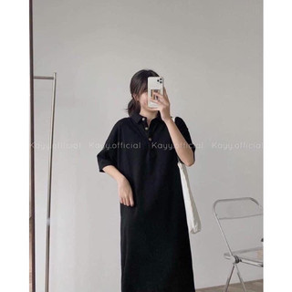 Đầm suông polo cúc đồng bazzic dễ mặc phù hợp mọi vóc dáng