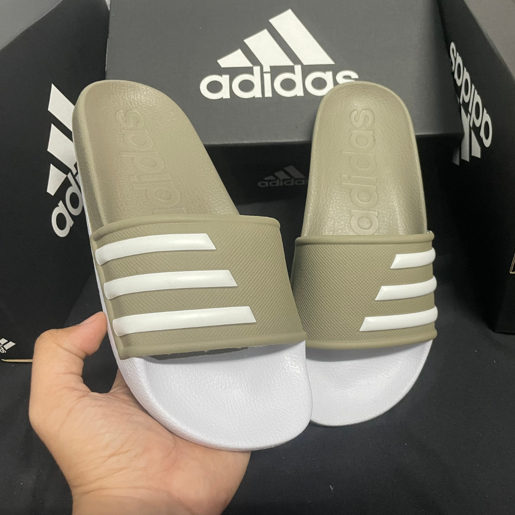 DÉP ADIDAS 3 SỌC QUAI NGANG NAM NỮ MÀU NÂU ĐẸP/ DÉP ADIDAS ADILETTE 2023