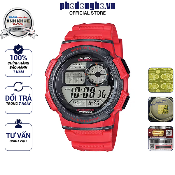 Đồng hồ nam dây nhựa Casio chính hãng Anh Khuê AE-1000W-4AVDF