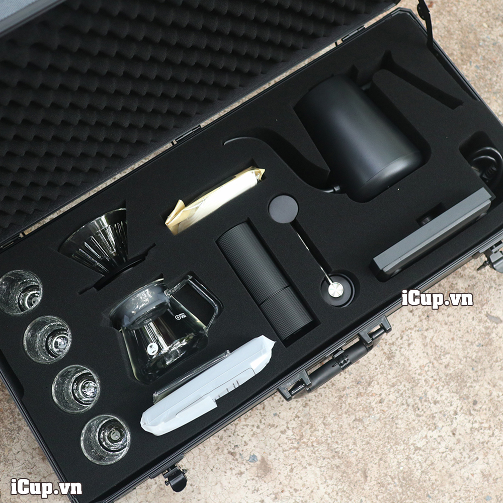 (Ảnh thật) Trọn bộ pha cà phê V60 Suitcase Timemore C3S/ C3ESP/ C3ESP PRO/ S3 Black