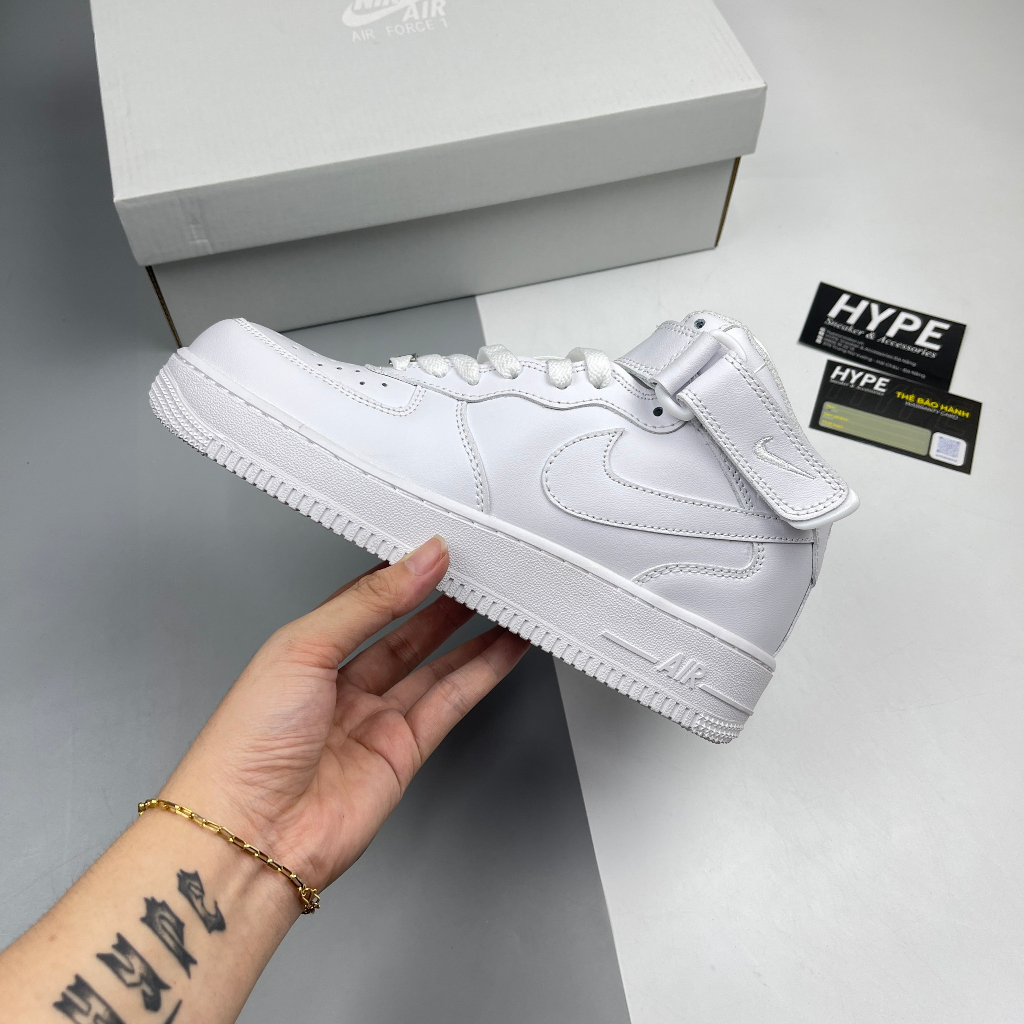 Giày Airforce 1 Mid White  - Hype Sneaker / High Quality
