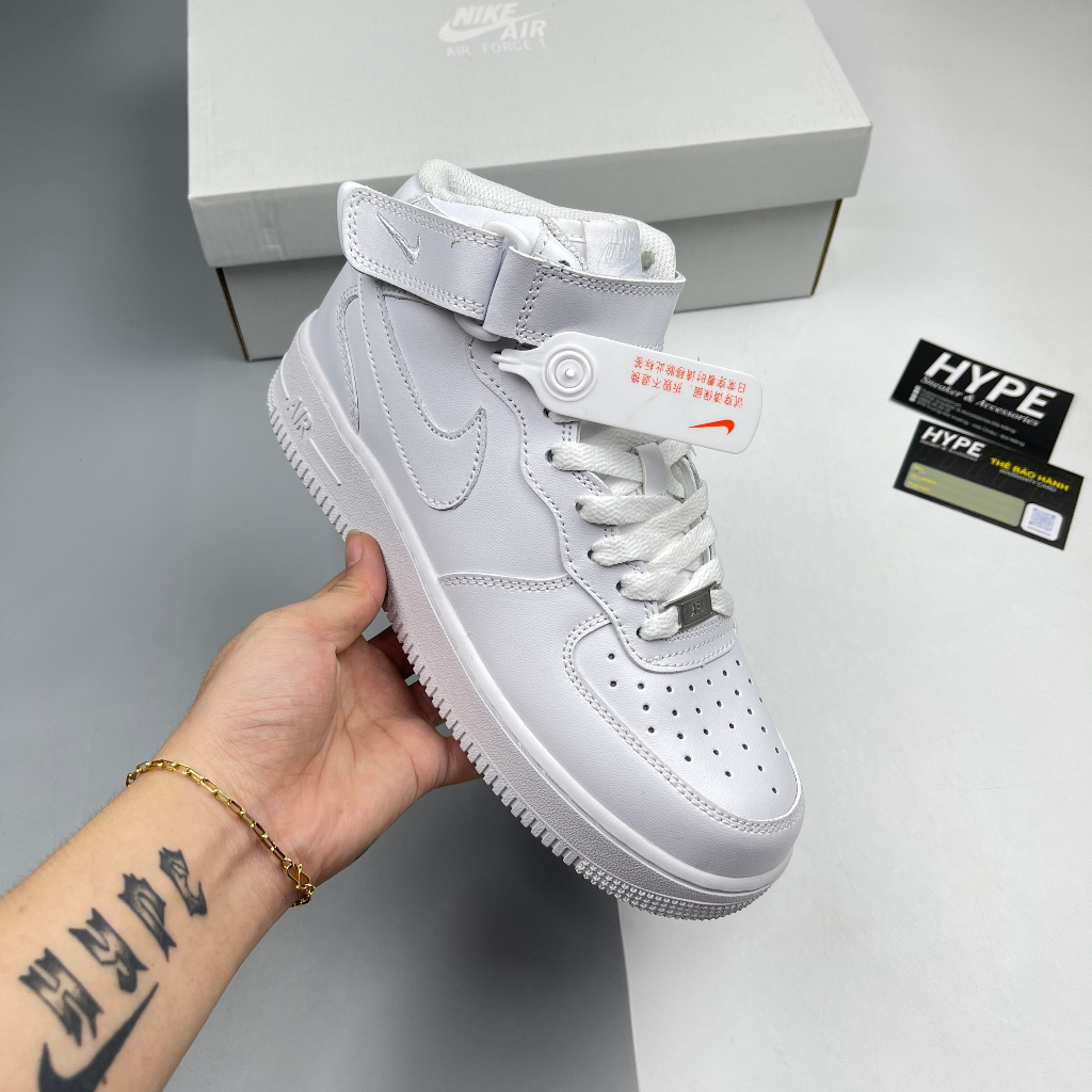 Giày Airforce 1 Mid White  - Hype Sneaker / High Quality