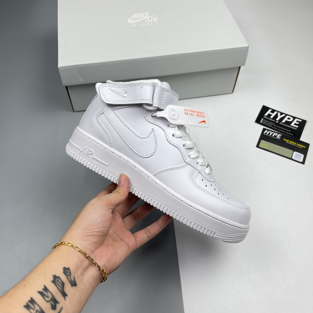 Giày Airforce 1 Mid White  - Hype Sneaker / High Quality