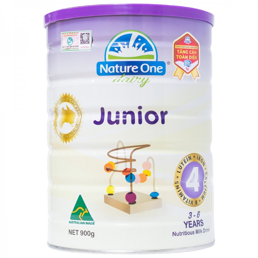 Sữa công thức Nature One Dairy Junior số 4 Giúp phát triển trí não cho bé từ 3 - 6 tuổi - Hộp 900g